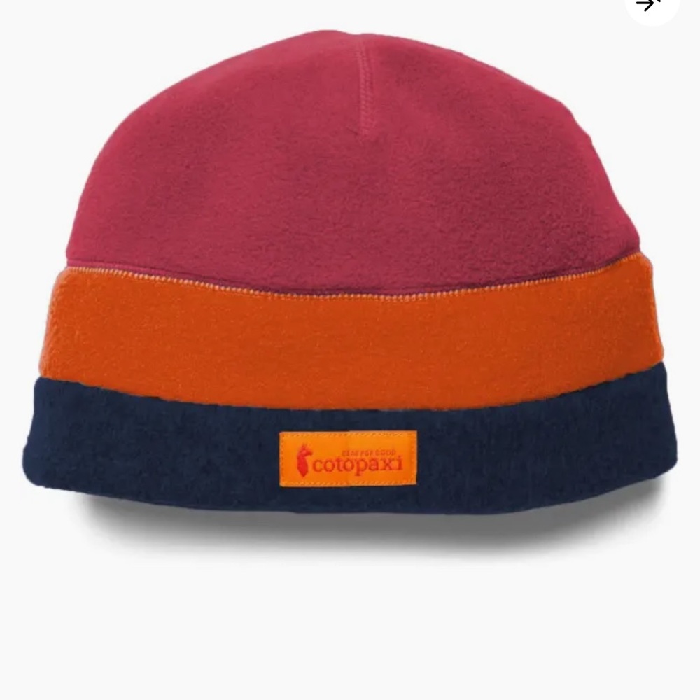 Cotopaxi Hat Beanie Raspberry Stripes Teca Fleece Outdoor Colorblock Colorful